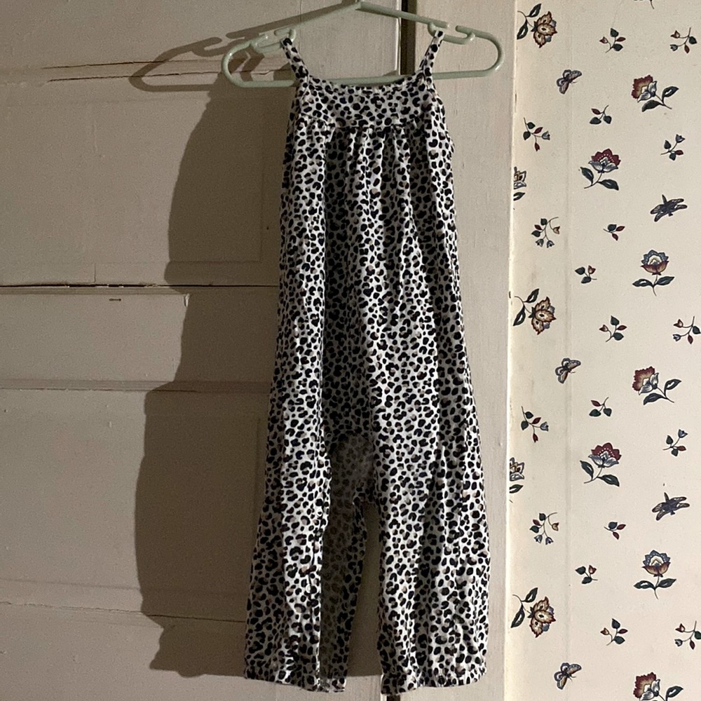 Cheetah print baby girl romper